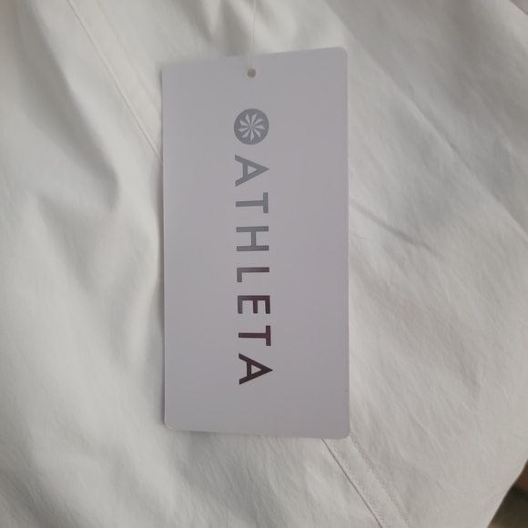 Athleta Advantage Poplin Top, White Quarter-Zip, Medium - Picture 6 of 8